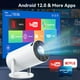 thumbnail image 2 of [Aplicaciones integradas] Proyector con soporte para WiFi y Bluetooth 4K 1080P, proyector inteligente ANSI 200 Android 12.0, pantalla de 120" incluida, 2 of 9