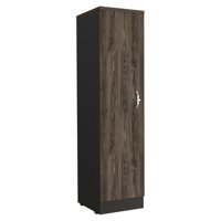 Fmfurniture - Biblioteca 1 Puerta 3 Repisas Fm-002N Negro Y Café Oscuro