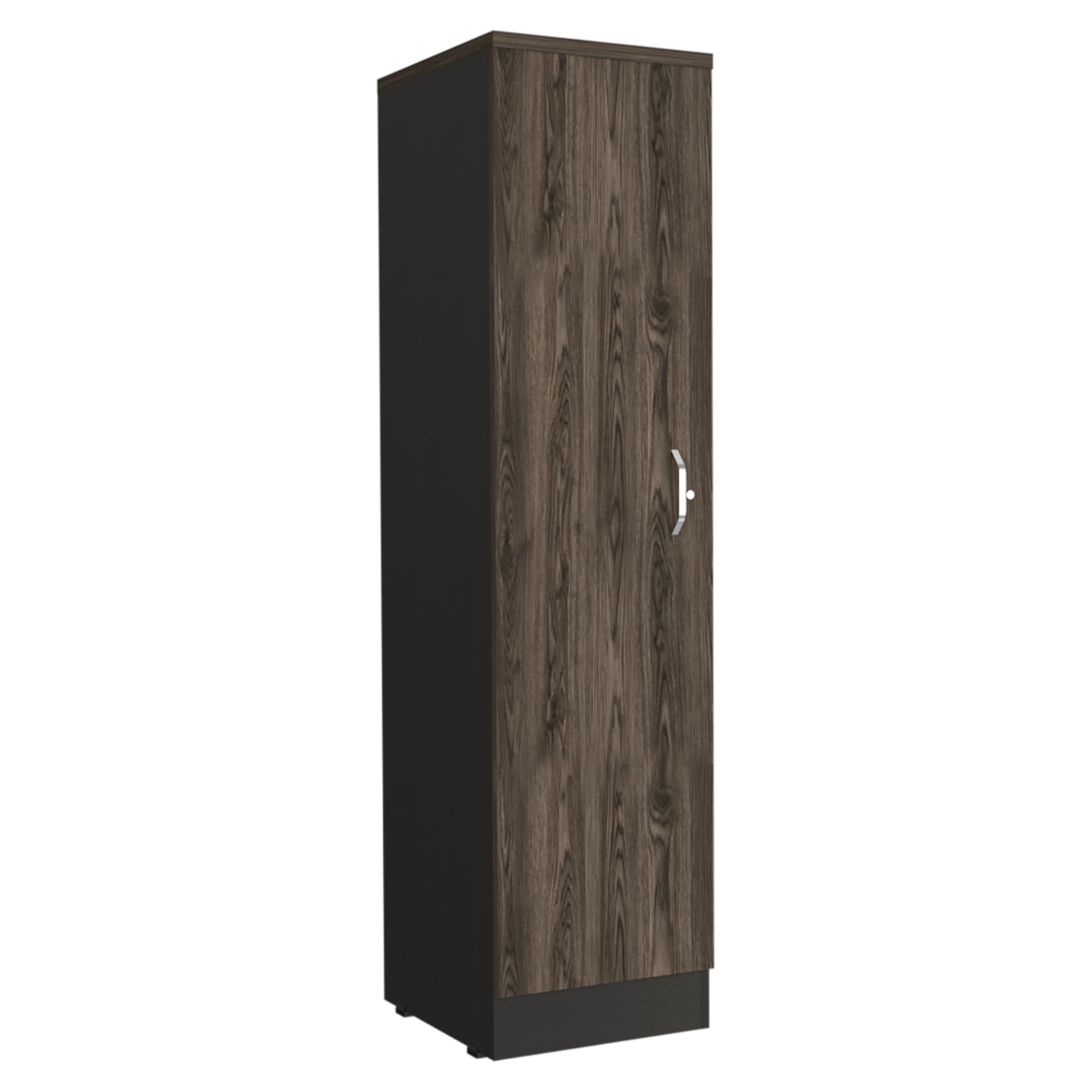 Fmfurniture - Biblioteca 1 Puerta 3 Repisas Fm-002n Negro Y Café Oscuro