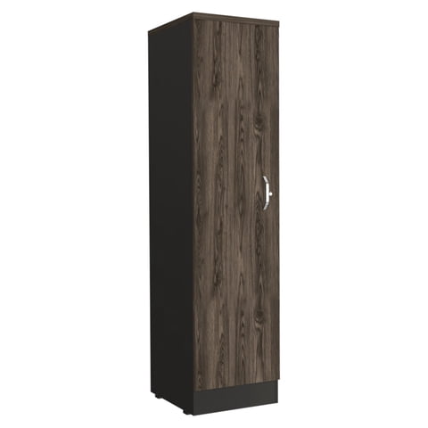 Fmfurniture - Biblioteca 1 Puerta 3 Repisas Fm-002N Negro Y Café Oscuro