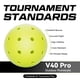 thumbnail image 2 of Pelotas de pickleball YVMOVE V40Pro sin costuras, 40 orificios, verde neón, 2 of 9