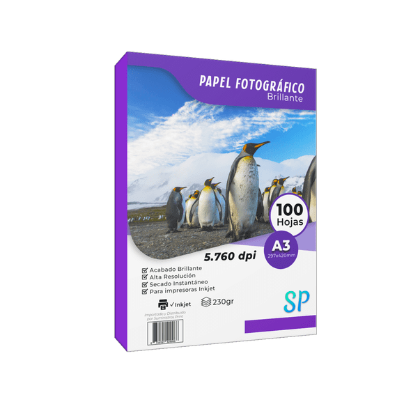 Papel Fotográfico Brillante A3 230gr X 100 hojas