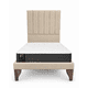 thumbnail image 2 of Cama Plaza y Media Turin Beige Respaldo + Base + Colchon Mery Desing, 2 of 8