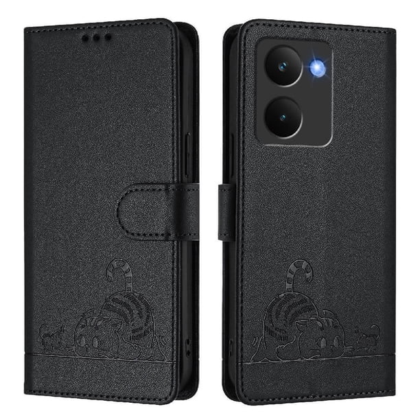 Funda tipo cartera FOXDOCK para Realme P3 Ultra con soporte, ranuras, RFID, diseño de gato