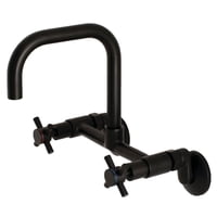 Grifo De Cocina Kingston Brass Concord, Soporte De Pared, Negro Mate