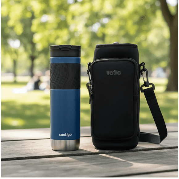 KIT Vaso Mug Contigo 710 ml + Porta botellas Totto