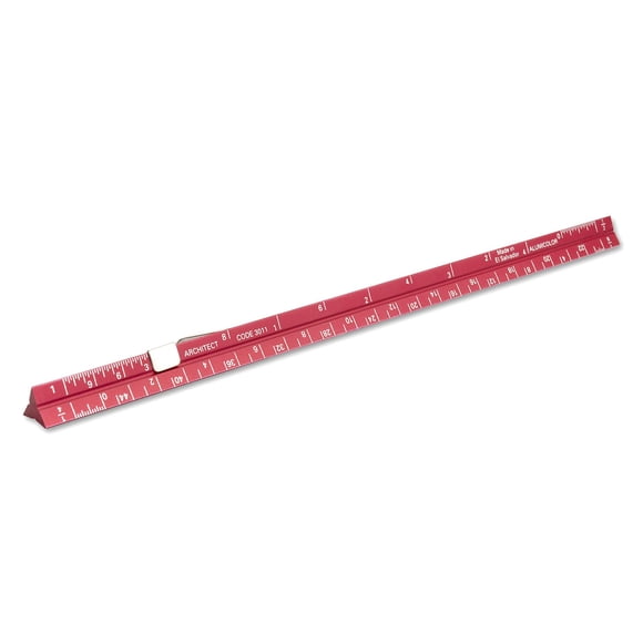 Regla Alumicolor 15 cm Roja con Clip