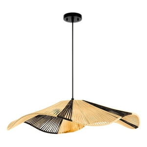 Genérico - Lámpara Colgante Techo Bicolor Tejida Japonés 60Cm Jhn