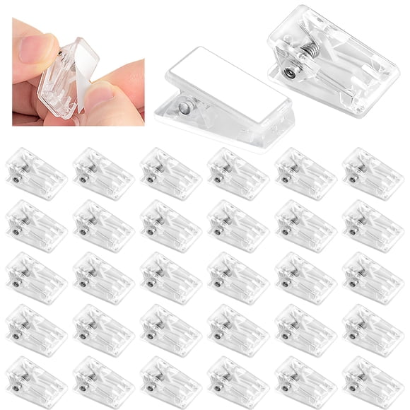 Clip de sujeción autoadhesivo YHNTGB 13 x 26 mm Pack de 120 (Transparente)