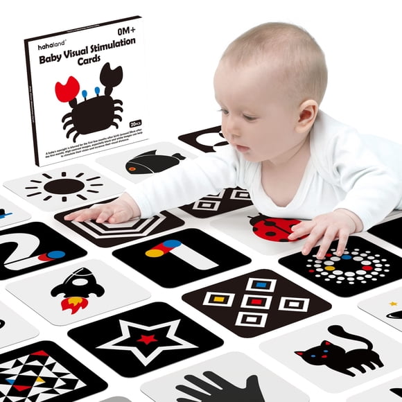 Tarjetas didácticas de estimulación visual para bebés con alto contraste