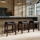 thumbnail image 3 of Taburete de bar New Ridge Home Goods Julian Wood con asiento de sillín, 3 of 6