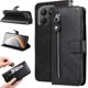 thumbnail image 2 of Funda tipo cartera para Tecno Pova 7 con bolsillo con cremallera y ranuras para tarjetas – Función de soporte Negro, 2 of 5