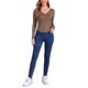thumbnail image 2 of INSPIRE CHIC Camisetas de Mujer con Cuello en V, Botones, Manga Larga, Ajustadas, de Punto Acanalado, Henley, Talla L, Marrón, 2 of 6