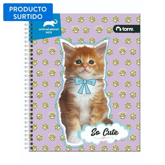 Cuaderno universitario clásico Animal Planet PETS 7mm 100 Hojas / Producto surtido