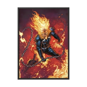 Creango - Cuadro Poster Enmarcado Ghost Rider Decorativo