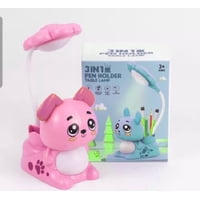 El Edén - Lampara Led, Sacapuntas, Lapicero 3 En 1, Diseño Cachorro Rosado