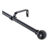 Metalhsa - Set Barra Para Cortina Simple 13/16 Mm Extensible 70-120 Cm Negro Bola