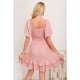 thumbnail image 3 of Vestido Corto Mujer Verano Manga Corta Globo Cuello V 3366, 3 of 3