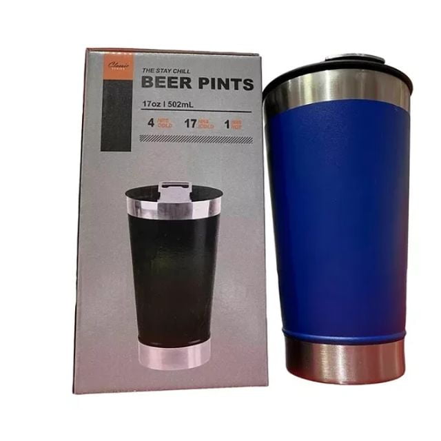 Termico - Vaso Térmico Acero Bebidas Frías / Calientes Con Destapador Color Azul