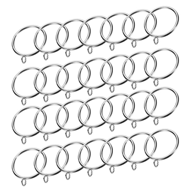 Uxcell 28 Pcs Anillos de Varilla de Cortina de Acero Metálico para Hogar Oficina Anillo Colgante 1.8 pulgadas Plata