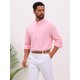 thumbnail image 4 of INSPIRE CHIC Camisa Guayabera Cubana para Hombre de Manga Larga con Botones Abajo Camisas Casuales de Verano para la Playa M Rosa, 4 of 5