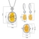 thumbnail image 2 of 3 Pzas Encantadores Juegos de Joyería Nupcial Ovalada Amarilla para Boda Collar Colgante de Plata Esterlina con Circonia Cúbica Aretes Colgantes y Anillos Talla 5-9 Ideal para Esposa Mujeres Juego, 2 of 9