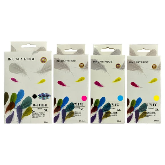 Pack 4 Cartuchos 711XL para HP T120 520 Alternartivos