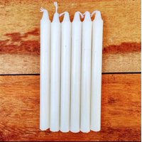 6 Velas Largas Blancas 20Cm 6 Horas