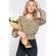 thumbnail image 1 of Blusa de Gasa con Estampado Fruncido y Sobrepelliz Color Oliva L, 1 of 4
