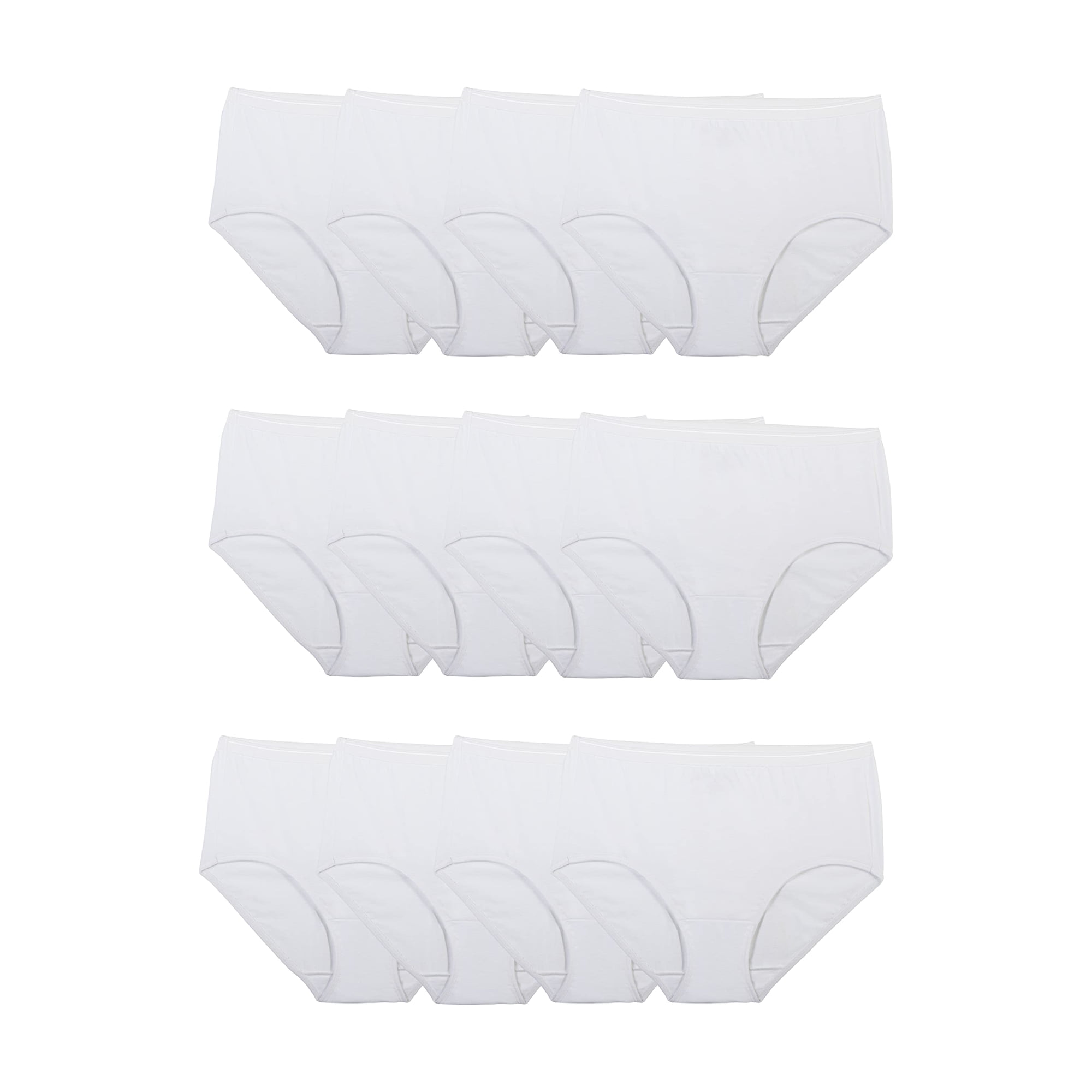 Calzones De Algodón Sin Etiqueta Fruit Of The Loom, Paquete De 12, Blancos