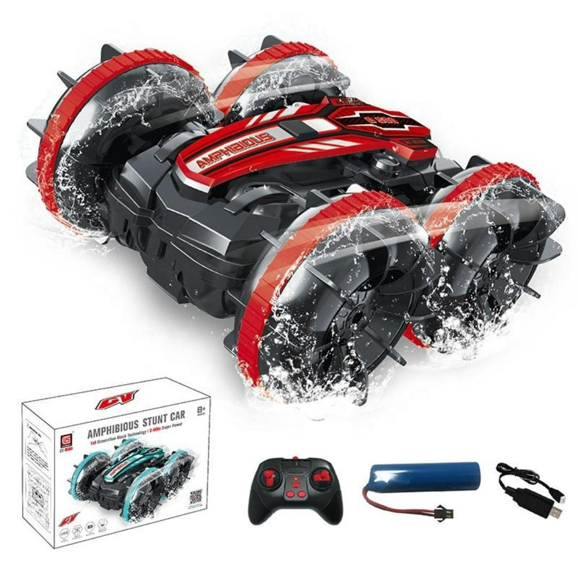 Maravillas Valdivia - Auto Anfibio 4x4 Acrobata B500 24ghz 1 16 Doble Cara Rojo