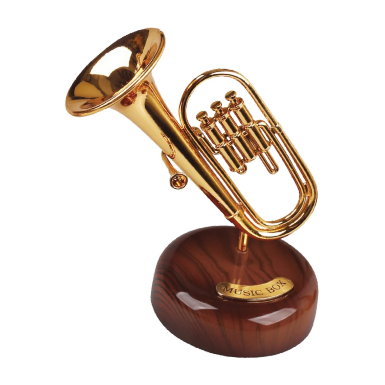 Bothyi - Caja De Música Para Saxofón, Mano De Obra Fina, Decoración Del Hogar Para La Mesa, Repisa De La Oficina, 15 Cm X 17 Cm