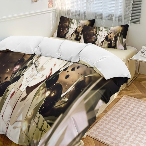 Attack On Titan Quilt Set Thicken Soft 3 Pieces Bedding Set All Season Duvet Cove with 2 Pillowcases for Adult Women Girls Teens Home Room Decor