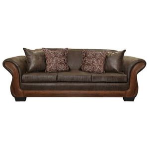 América Decora - Sofá Con Resorte Estructural 4 Personas Finis Envejecido Café Oscuro X