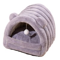 Magideal - Cama Cueva Para Mascotas, Refugio Para Dormir, Cómoda Tienda De Campaña Lavable Para Gatos, Nido Semicerrado Para Gatitos, Cobayas, Cachorros, Perros, Gris L