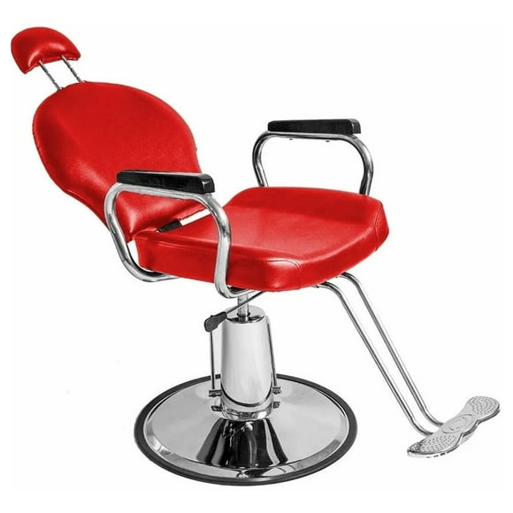 Sillon Barbero Silla Barberia Peluqueria Hidraulico Rojo