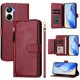 thumbnail image 5 of Funda tipo cartera para Realme 10 pro 5G con bolsillo con cremallera, tarjetero, soporte, correa para la muñeca y tapa de cuero Rojo, 5 of 5