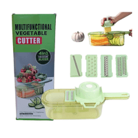 Genérico - Mandolina Picador Cortador Rallador De Verduras 4 En 1 Verde