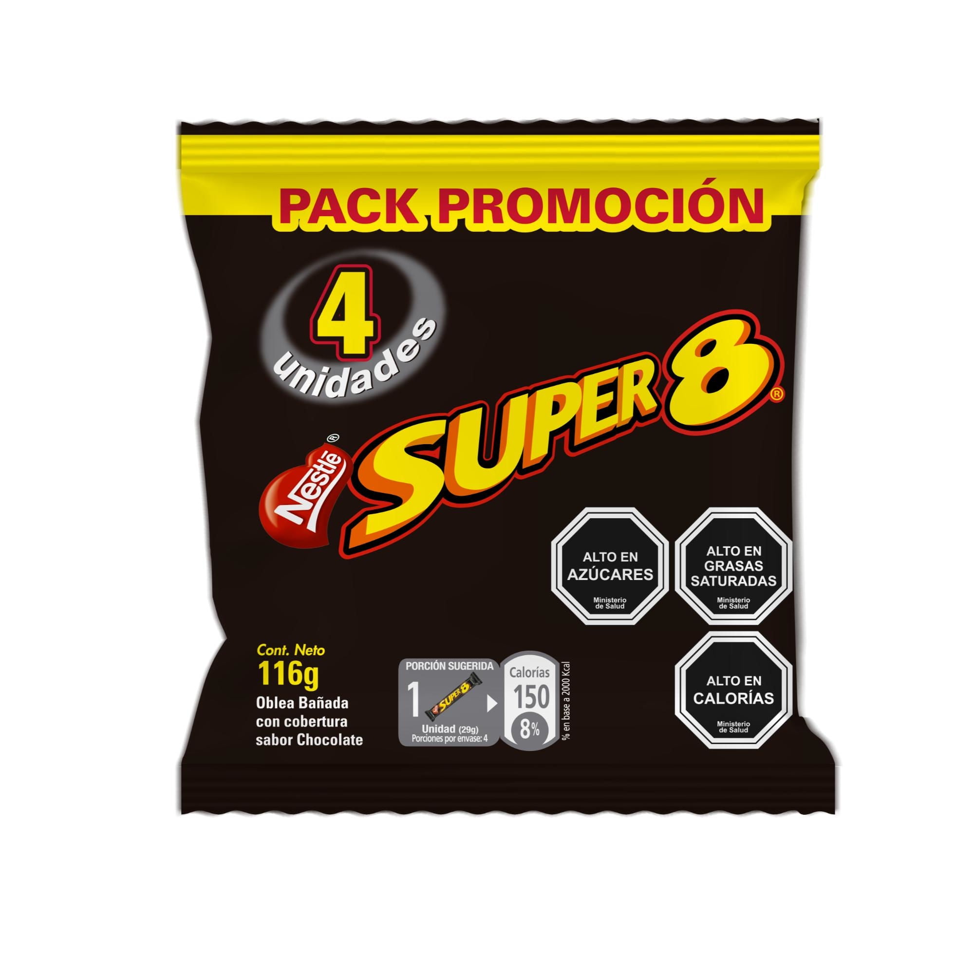 Oblea Bañada Sabor Chocolate Bolsa 116 g Super 8