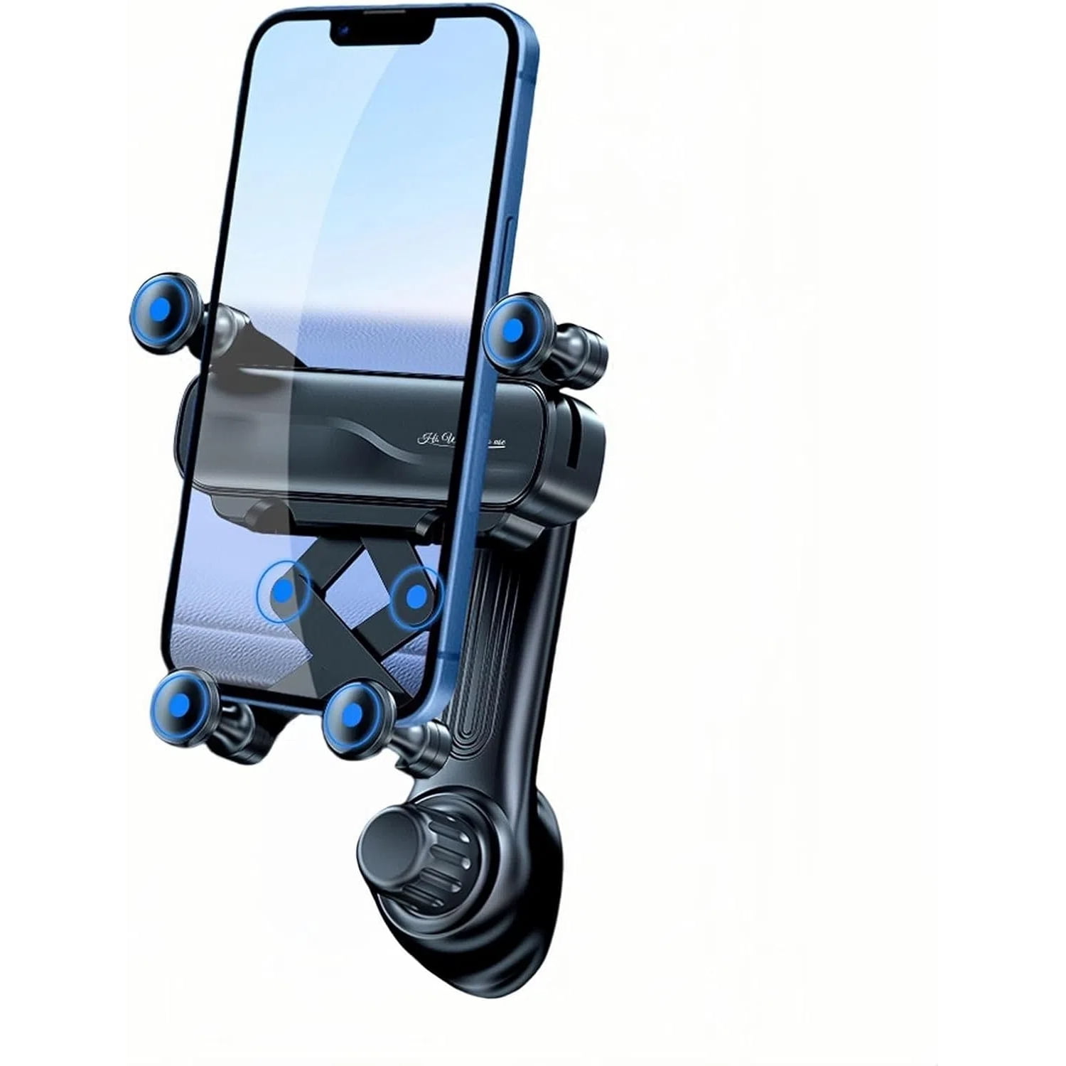 Genérico - Soporte De Teléfono Para Coche Con Rotación De 360 Grados, Soporte Metálico Manos Libres Con Clip Para Rejilla De Ventilación, Compatible Con Todos Los Smartphones Iphone Y Android-negro