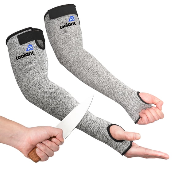 1 par de protectores de brazos resistentes a cortes Farmer Sleeves, color gris