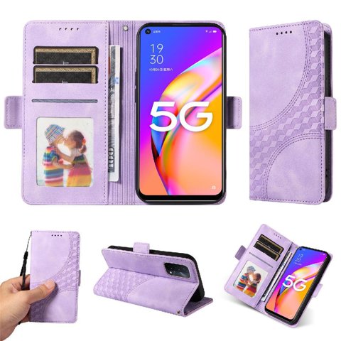 Carcasa Foxdock Oppo A74 5G De Cuero Pu, Diseño Acolchado Clásico, Protección Contra Caídas Y Rayones