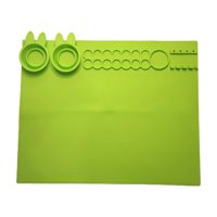 Magideal - Alfombrilla De Silicona Para Manualidades Antideslizante, Fácil De Limpiar, 4 Soportes Para Bolígrafos De Pintura, Alfombrilla De Pintura Duradera De Verde