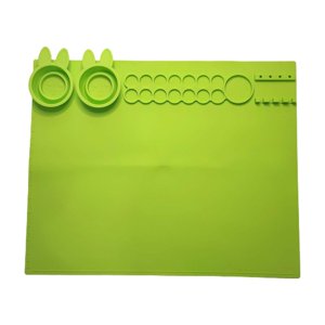 Magideal - Alfombrilla De Silicona Para Manualidades Antideslizante, Fácil De Limpiar, 4 Soportes Para Bolígrafos De Pintura, Alfombrilla De Pintura Duradera De Verde