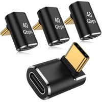 Adaptador Usb C Auvipal Ángulo Recto 90 Grados Paquete 4 Negro