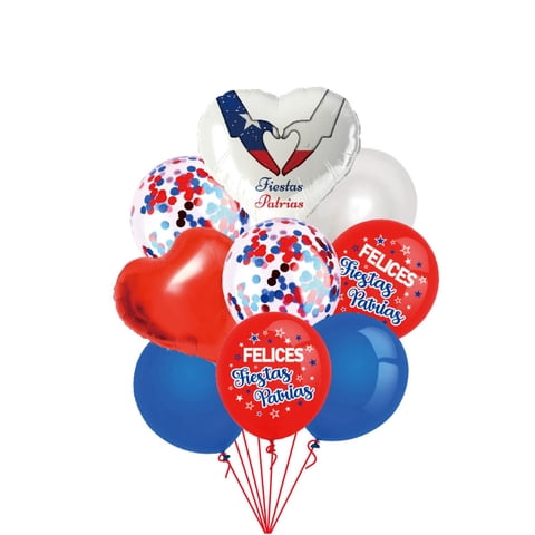 Genérico - Set De Globos Metalizados Diseño Fiestas Patrias 9 Pzas