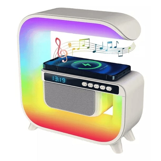 Leonimport - Parlante Bluetooth Con Cargador Inalámbrico Y Rgb Luces Music