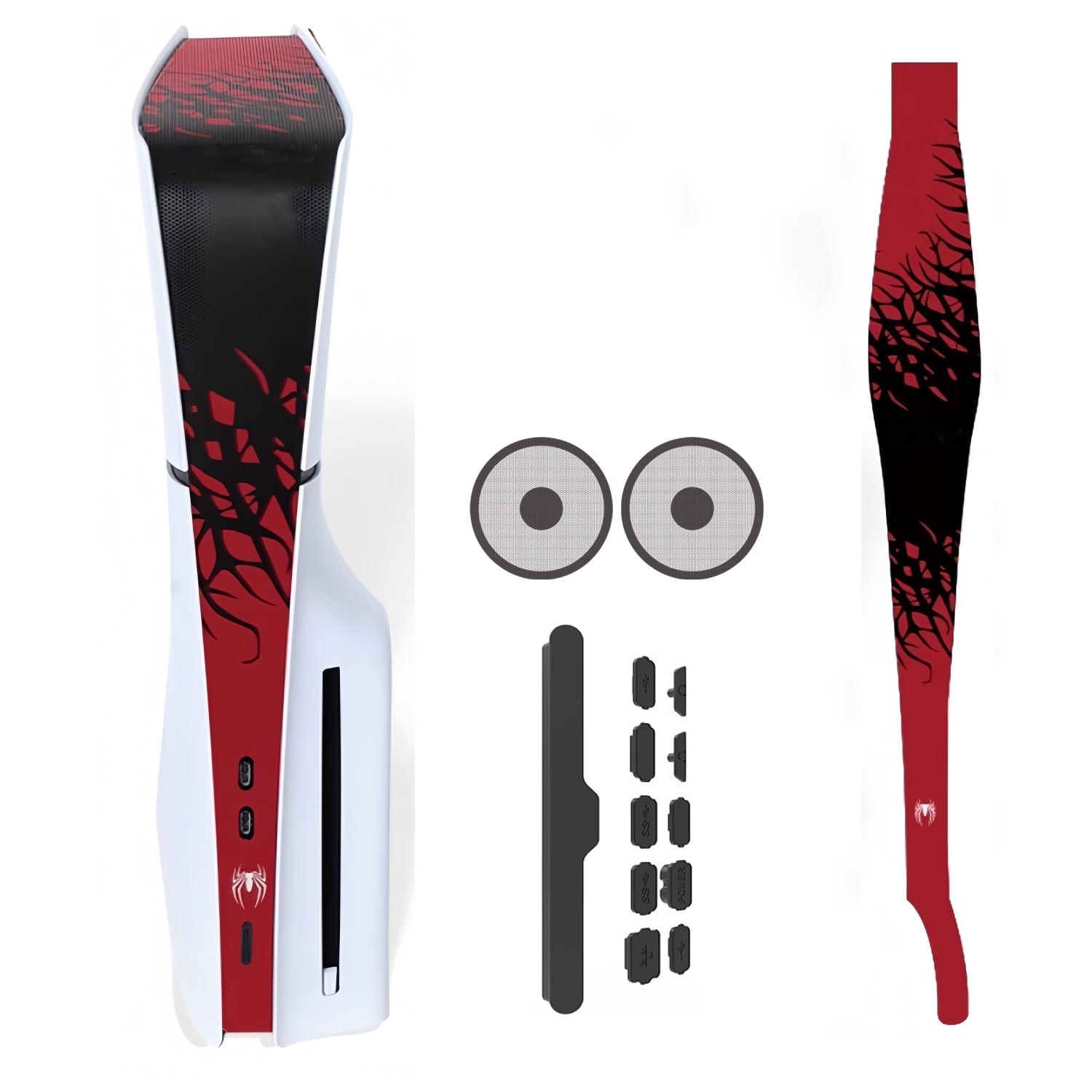 Funda Protectora Antipolvo Aaronmei Para Consola Ps5 Slim Rojo Negro