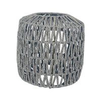 Magideal - Lámpara Colgante Tejida, Cuerda De Sombra, Tejido De Ratán, Cubierta De Araña Retro Para Sala De Estar, Dormitorio, Hotel, Restaurante , Gris B