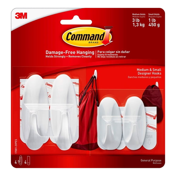 COMMAND VALUE PACK GANCHO 2 PEQ 2 MED